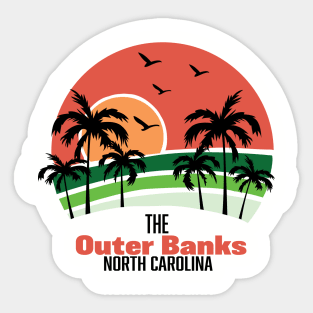 Outer Banks Sunset Green Design Sticker